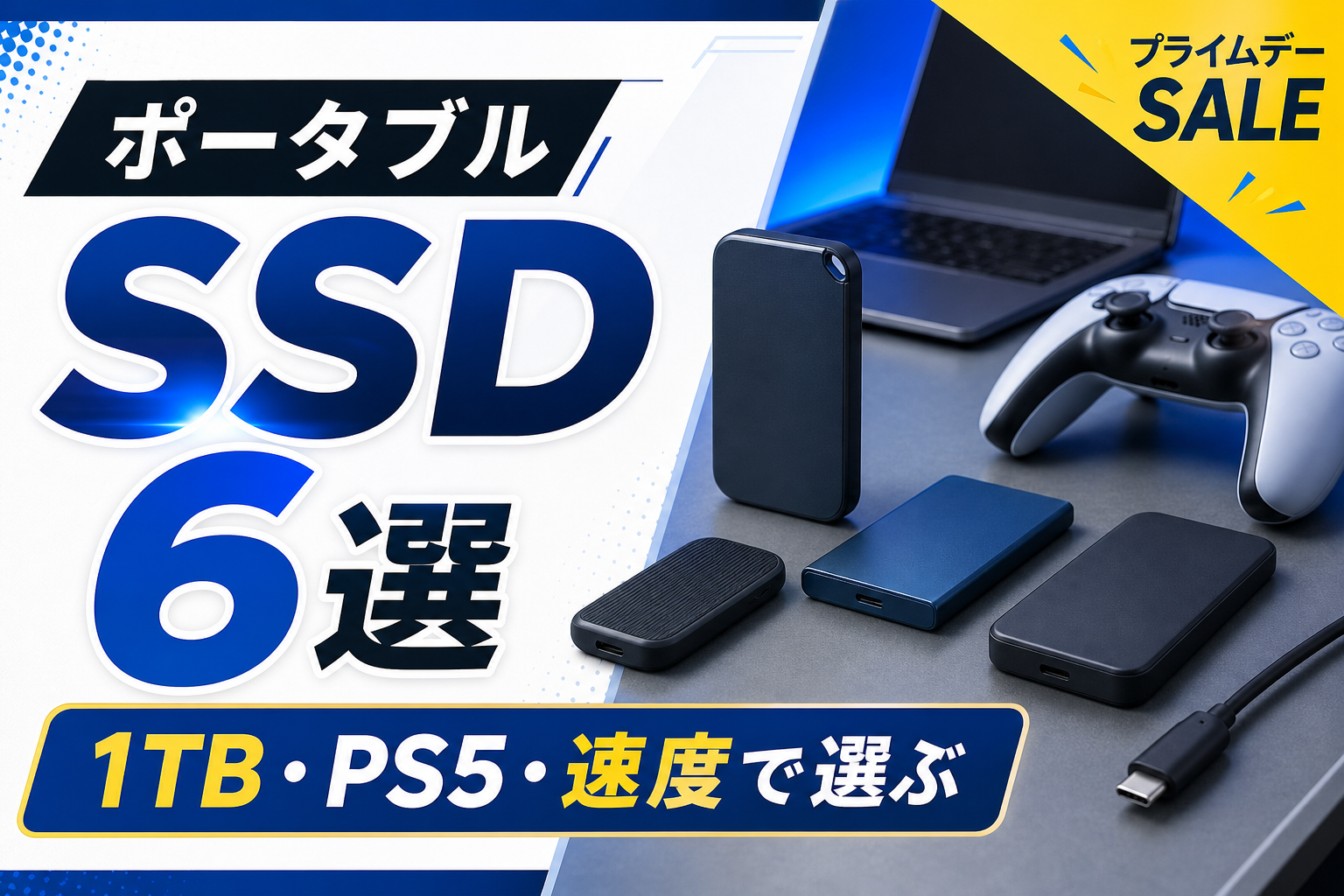 ポータブルSSD 1TBの6候補【2026年Amazonプライムデー実績】｜速度を比較
