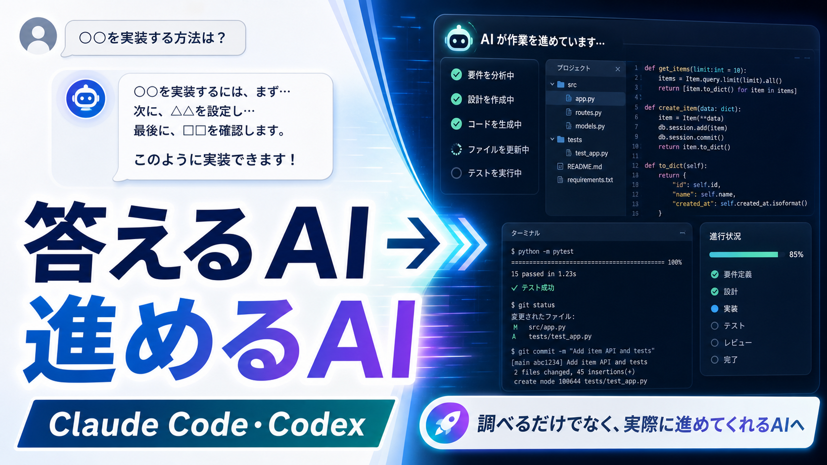 Claude Code・Codexは何がすごい？「答えるAI→進めるAI」の変化をやさしく解説