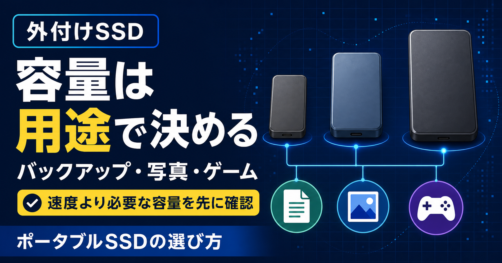外付けSSDの容量はどれくらい必要？バックアップ・写真・PS5で決める選び方