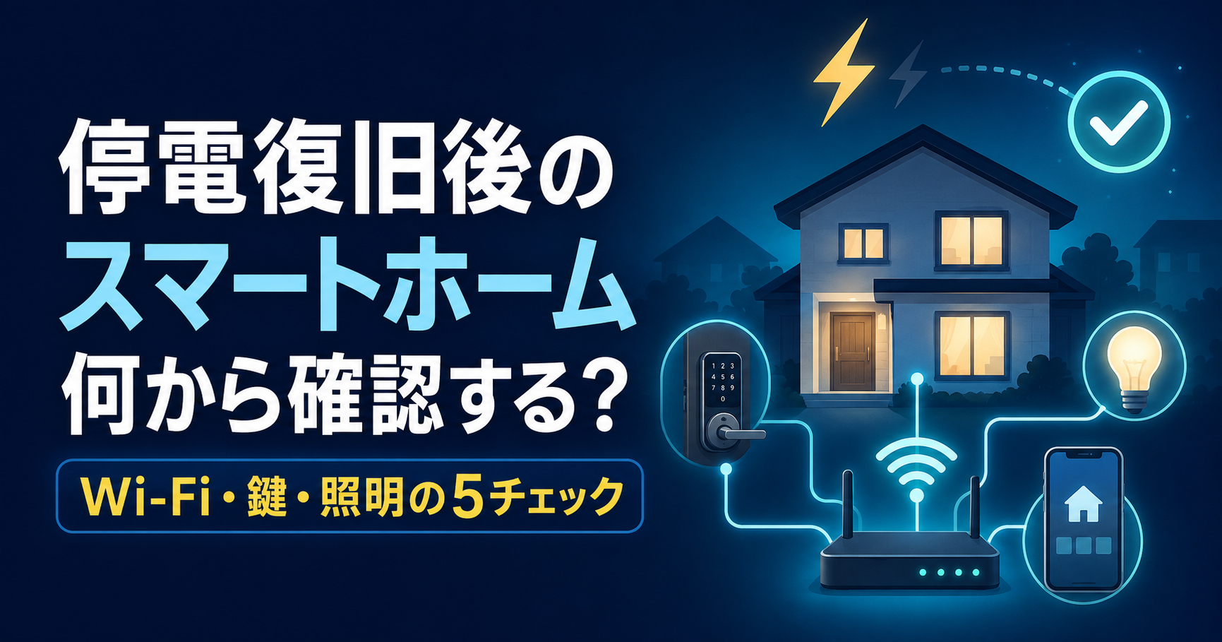スマートホームは停電後どうなる？復旧後に確認する5つのこと