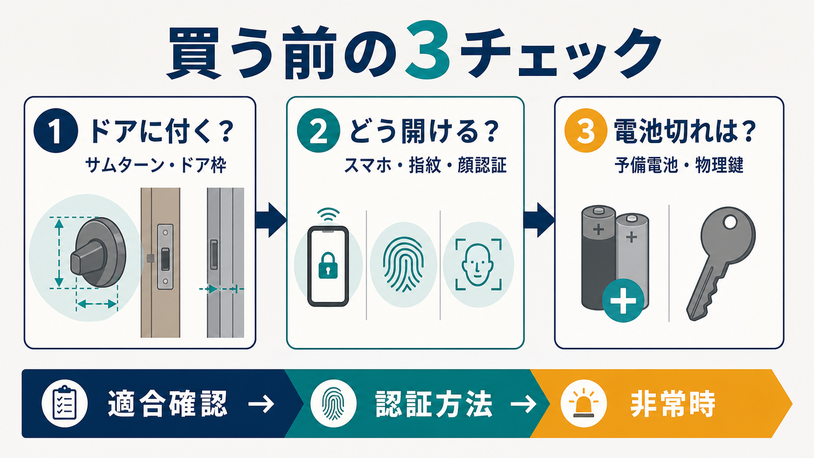 SwitchBot ロックProとロックUltraを買う前に、サムターンとドア枠、スマホ・指紋・顔認証、予備電池と物理鍵を確認する判断図
