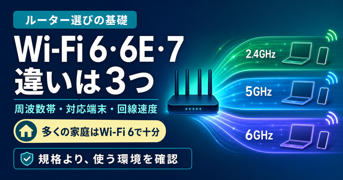 Wi-Fi 6・6E・7の違い｜どれを選ぶ？6GHz・対応端末・回線で判断